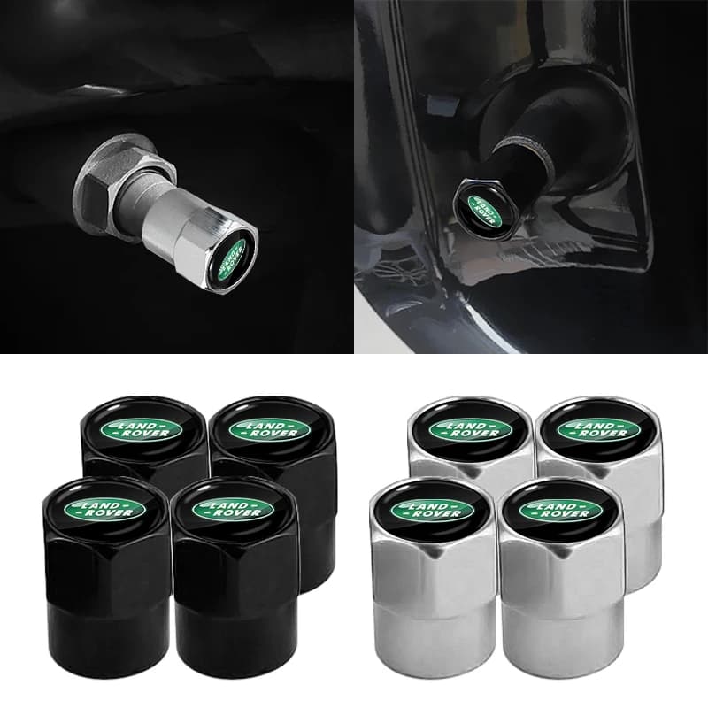 Anti-dust metal valve caps for car tyres, decorations for Land Rover Range Rover Velar Sport Discovery 3 4 Defender