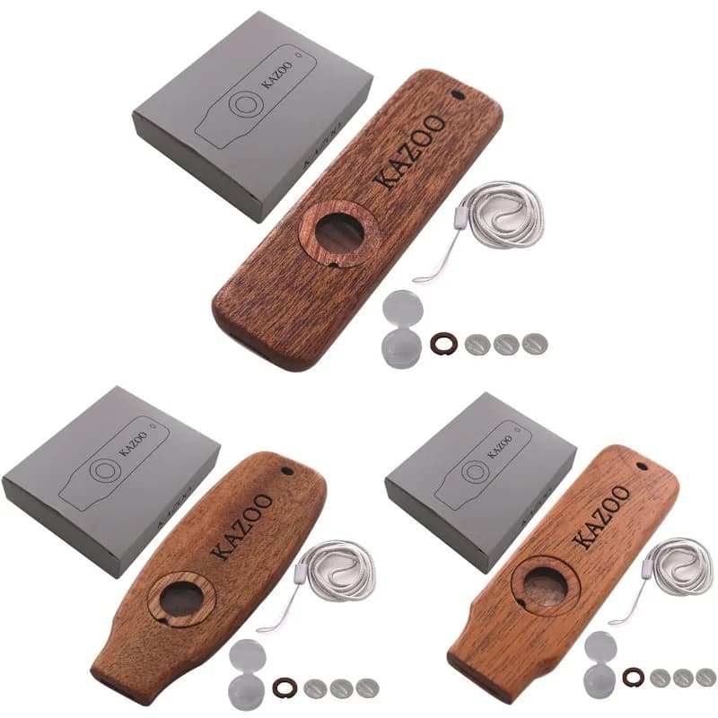 Kazoo in Legno, Flauto in Legno, Flauto per Chitarra e Ukulele, Flauto per Principianti, Flauto Zucca, Strumento Musicale Giocattolo, Regalo