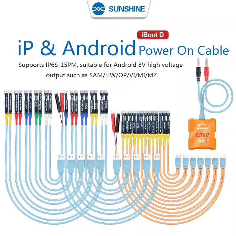 SUNSHINE iBoot-D Cavo di accensione ad alta tensione da 8 V Display digitale Uscita di tipo C Supporto doppia batteria per iPhone 6S-15PM e Android