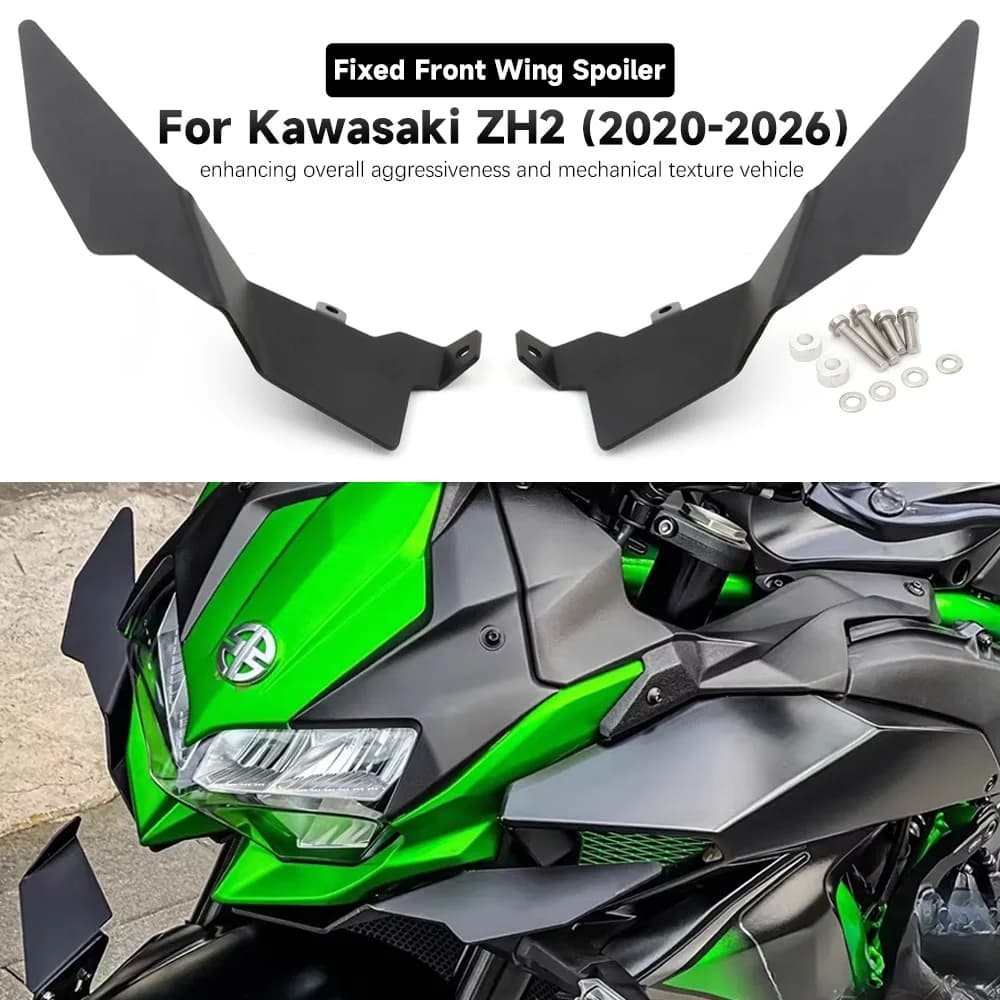 For Kawasaki ZH2 2020-2025 2026 Motorcycle Side Winglet ZH2 Front Spoiler Wing Small flank Fairing Fixed Lower lip Wing