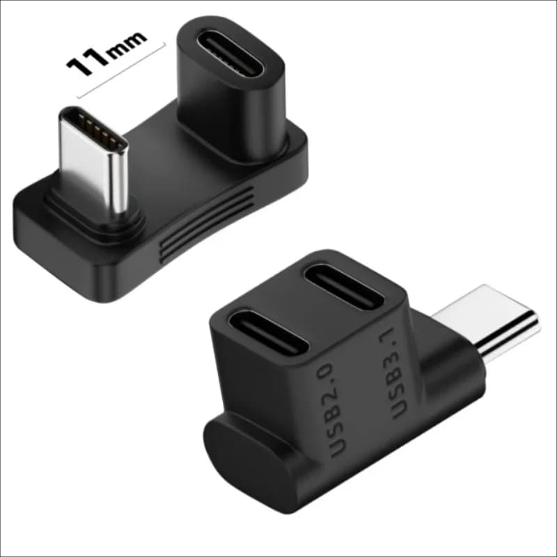 100W USB 3.2 Type C Male to female 1 to 2 Adapter OTG 10Gbps Fast Data 4K Tablet USB-C Charging Converter 180 Degree U-shaped