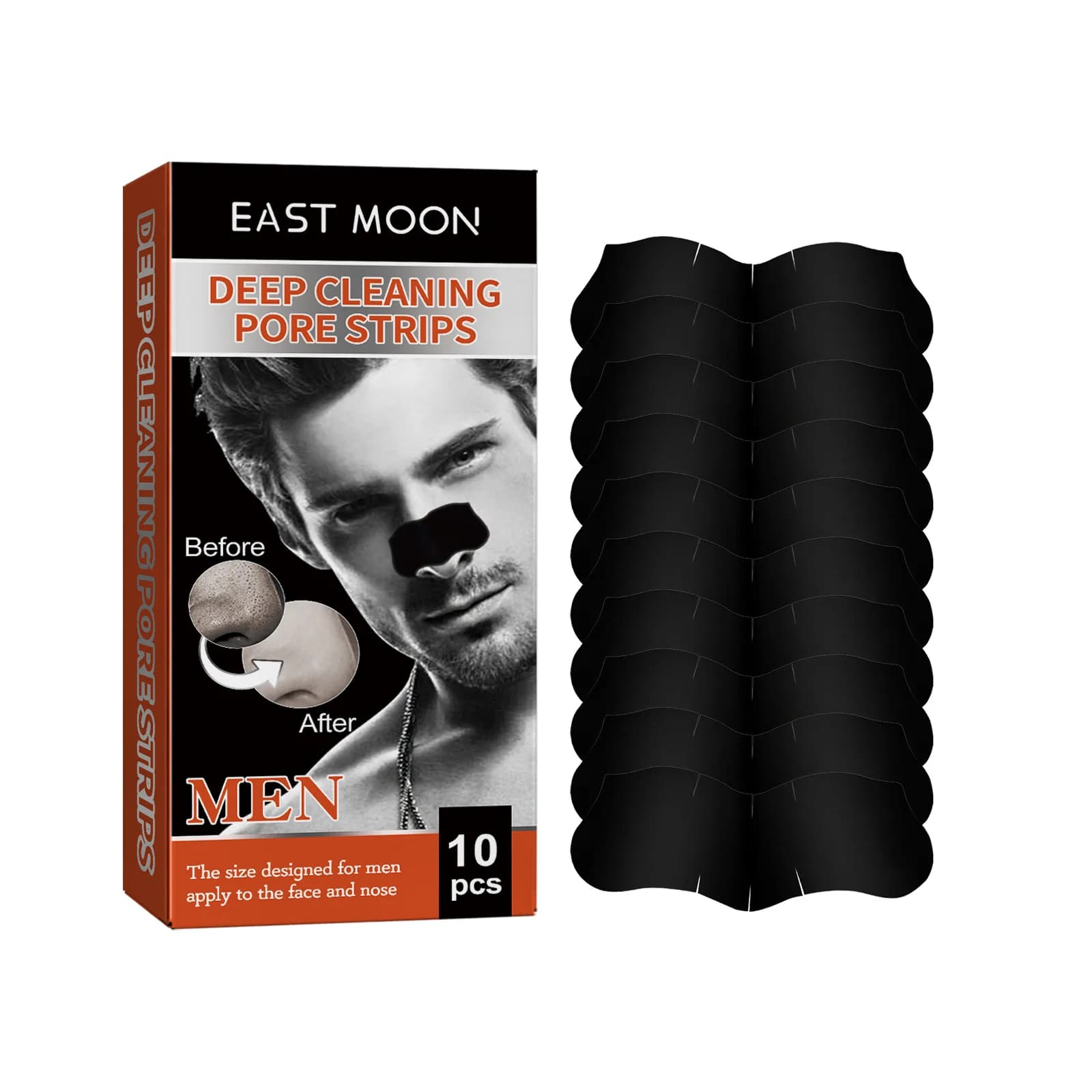 Adesivi per punti neri Moon da uomo per la punta del naso, acne, punti neri, puliscono i pori, idratano la pelle e rimuovono i punti neri dal naso