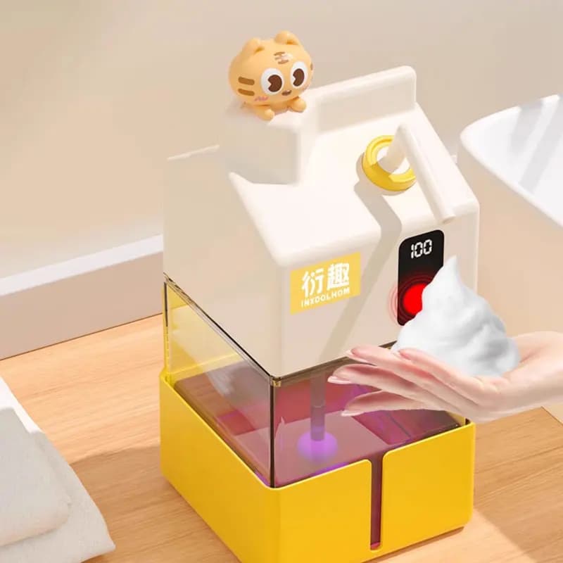 Dispenser di sapone da 400 ml Disinfettante automatico per le mani Dispenser di shampoo per doccia schiumogeno elettrico montato a parete per telefono cellulare in schiuma induttiva