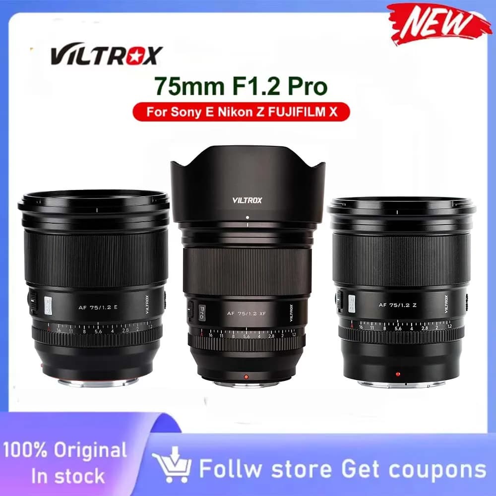VILTROX 75mm F1.2 Autofocus lens APS-C wide opening portrait for Fuji X Fujifilm XF Mount Camera XT4 XT5 T100 XH2S X-XPro3