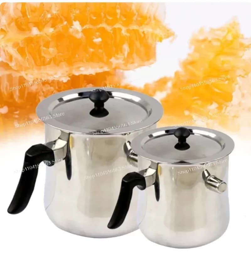 1.5L/2.5L 304 Stainless Steel Water Jacketed Beeswax Melter Double Boiler Pot for Candle Making Beekeeping