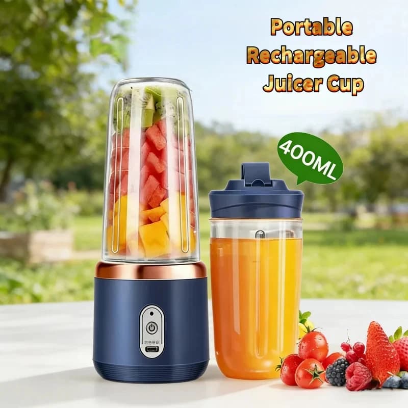 Nuovo Frullatore Portatile USB da 400ml, Tazza Elettrica per Succhi da Viaggio, Mini Frullatore da Cucina per Frullati