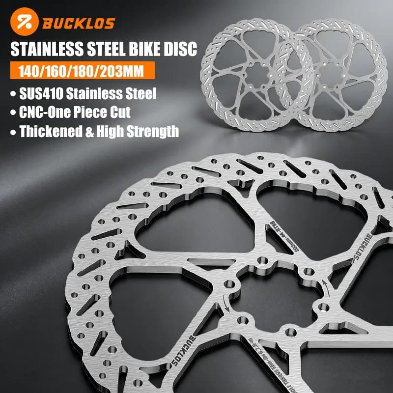 BUCKLOS Stainless Steel Bike Disc 140/160/180/203mm Bicycle Brake Rotor 1PC 2PC Mountain Road Bike Brake Disc Cycling Brake Disc