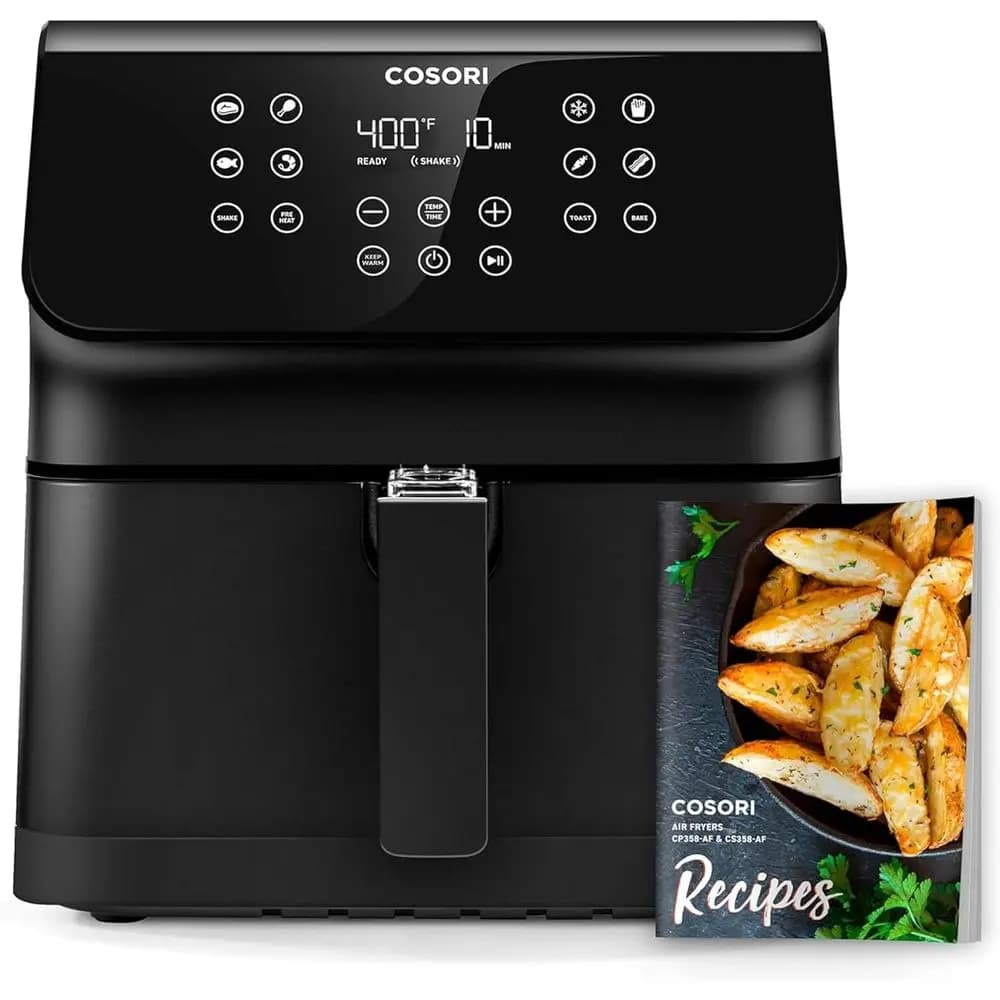 Friggitrice ad Aria Multifunzione 12-in-1: 5,8 Quarti, Cuoce Piatti, Contorni e Snack, con Cestello Rimovibile, Lavabile in Lavastoviglie