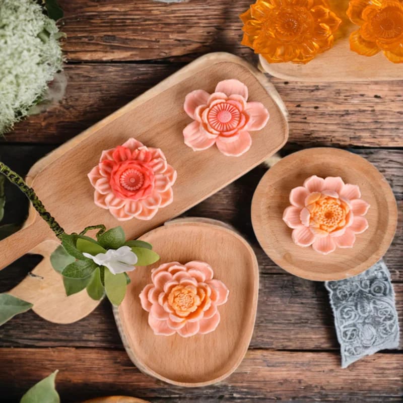3D Lotus Candle Silicone Mold Lotus Seed Flower Candle Mold Mousse Cake Silicone Mould Resin Mold Cakes Molds