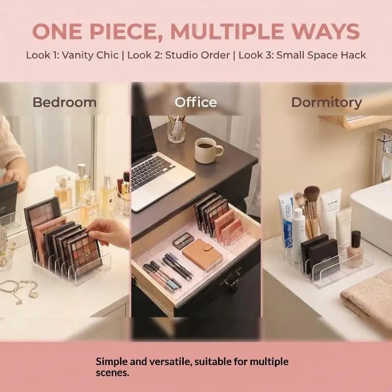 Organizer for Make-ups with 7 Parts, Exhibitor for Palette Ombretti from Desk, for Bathroom, Toilet and Worktop