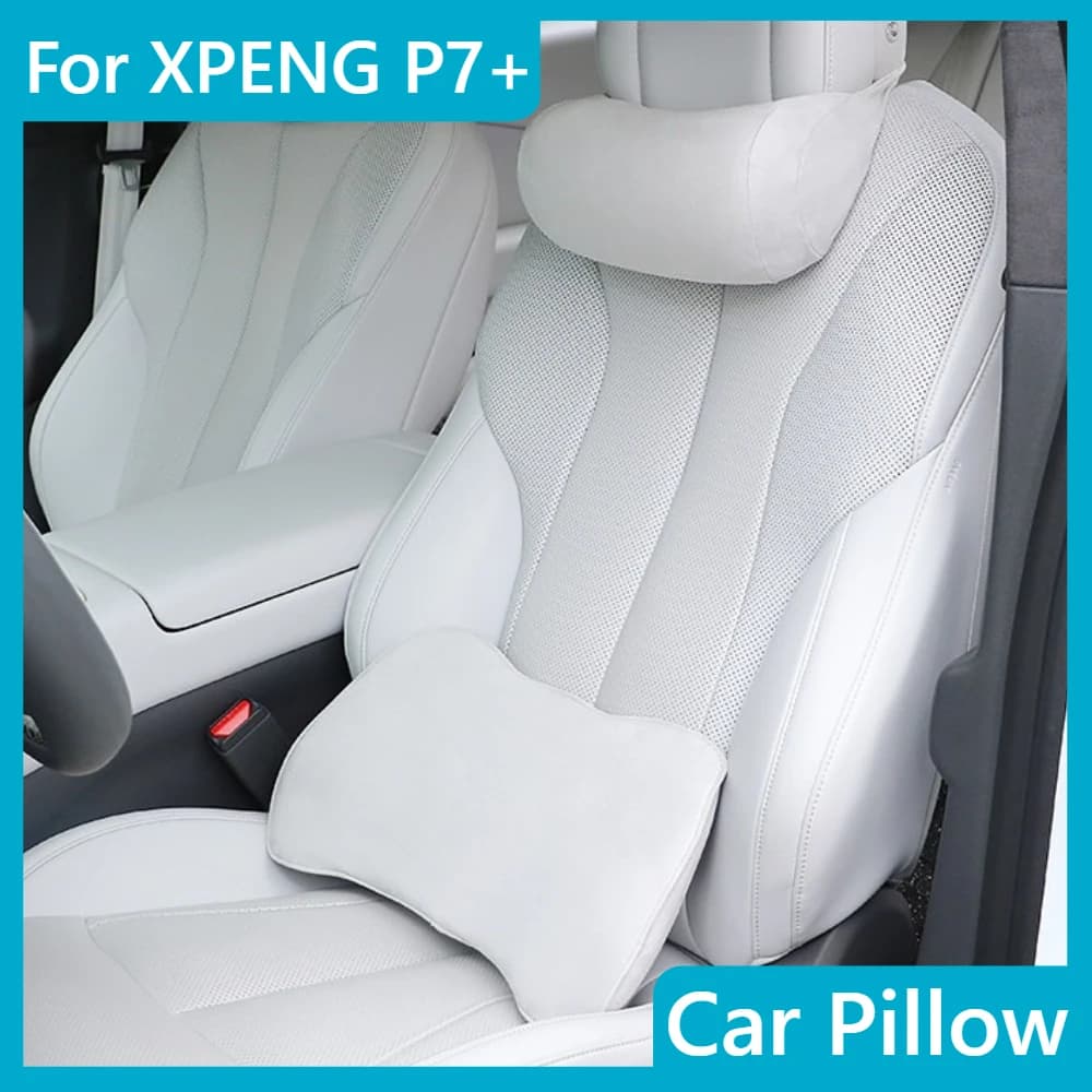 For XPENG P7+ Car Headrest Pillow Lumbar Support Pillow Ergonomic Soft Elastic Neck Back Support Car interior accessories