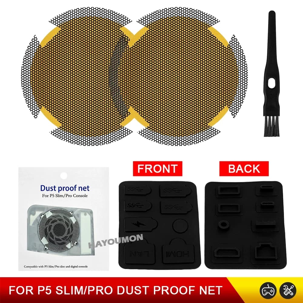 Kit 4 in 1 per Accessori PS5 Slim Pro: Rete Antipolvere, Copertura Antipolvere, Filtro + Tappo Antipolvere per Console di Gioco PS5 Pro/Slim, Dropshipping
