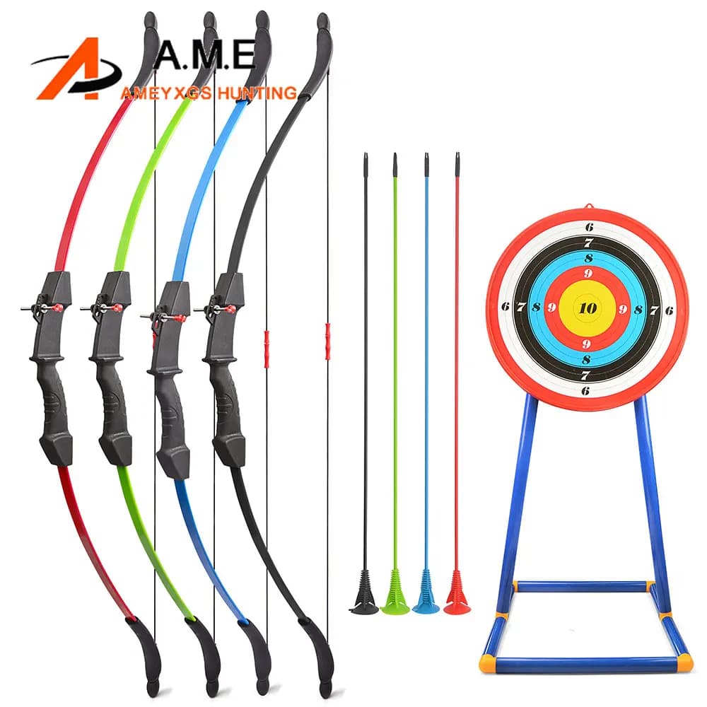 Bambini Arco ricurvo Ventosa Frecce Tiro con l'arco Bersaglio Manico per arco in nylon 4-16 anni Bambini Adolescenti Tiro Intrattenimento Sport