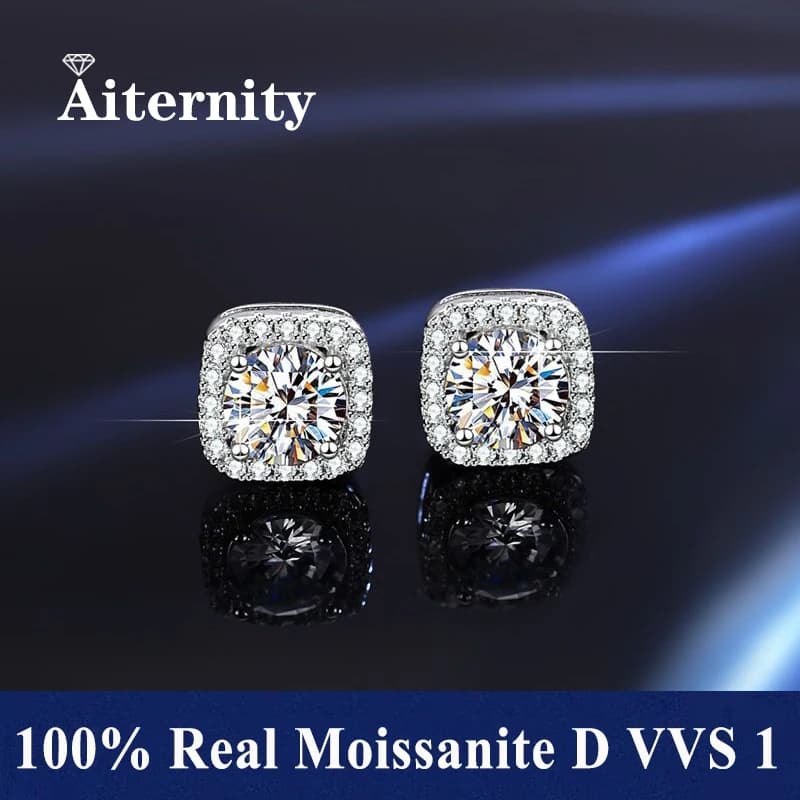Promozione Orecchini Moissanite per le donne Pass Diamond Test Pen 100% con certificato Orecchini a bottone in argento sterling 925 Gioielleria raffinata