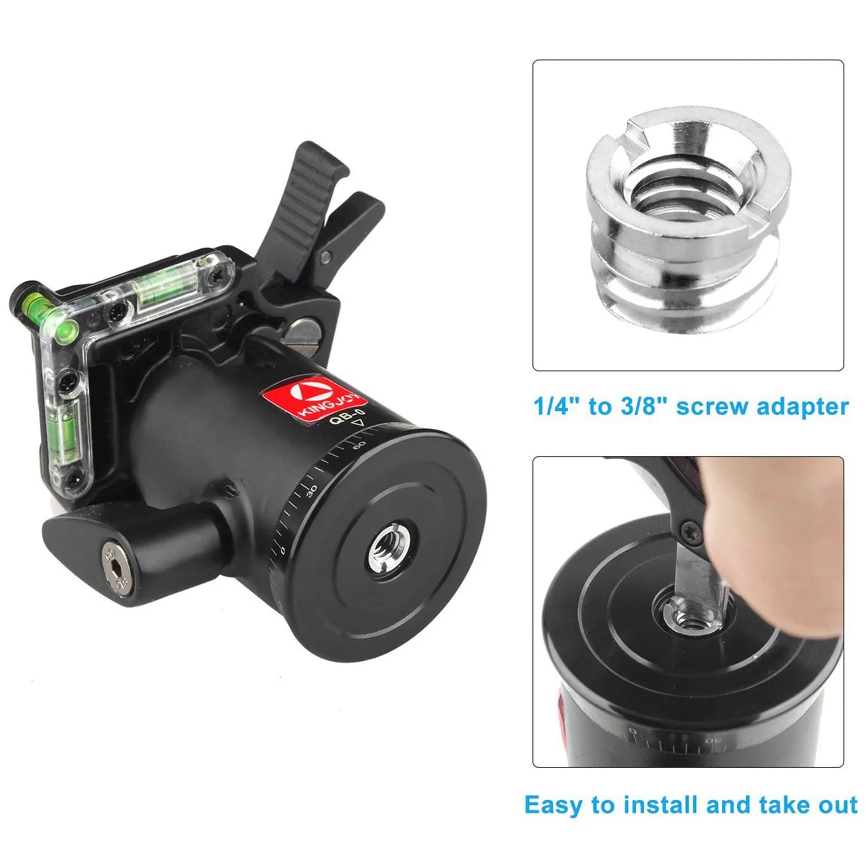 Standard adapter bushing converter with 10 piece 1/4 to 3/8 inch screw for DSLR camera tripod