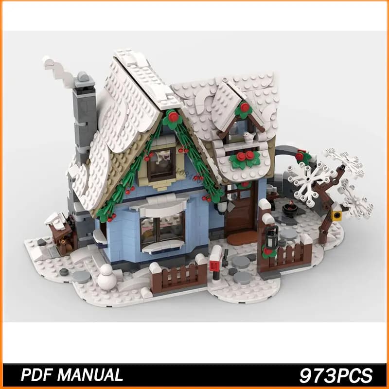 Moc Building Block Santa's Visit Model Technology Brick DIY Assembly Modular City Street View Toy For Holiday Gift 973PCS