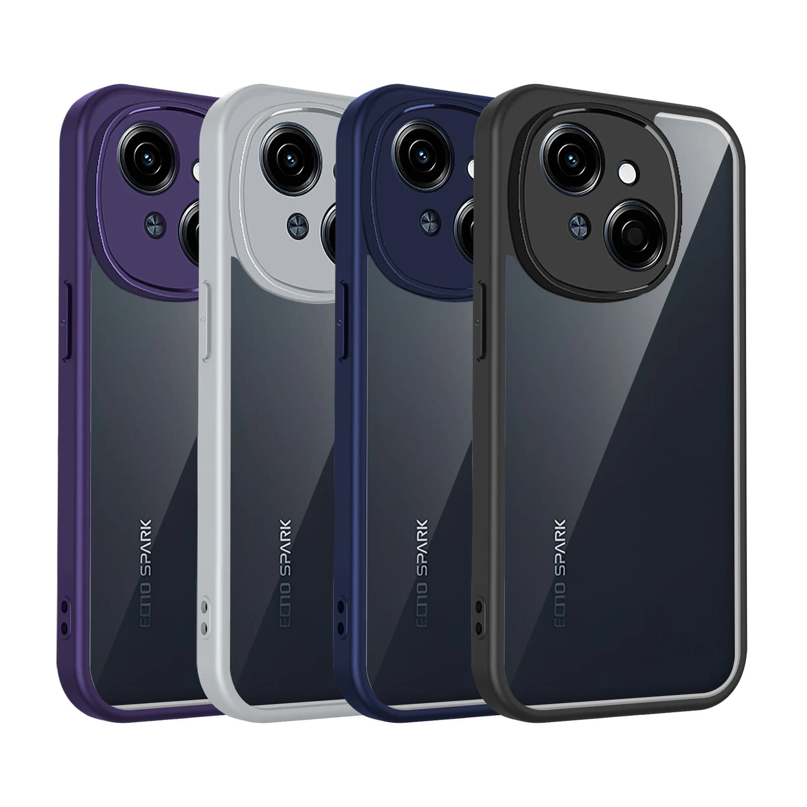 Custodia per Tecno Spark Go 1S, Cover per Tecno Spark Go 1, Custodia per Tecno Pop 9, Cover con cuscino d'aria in silicone, Cover posteriore rigida trasparente opaca