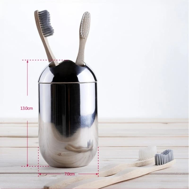 Set Portaspazzolini in Acciaio Inox 304 da Parete, Organizzatore per Bagno con Bicchieri per Uso su Bancone