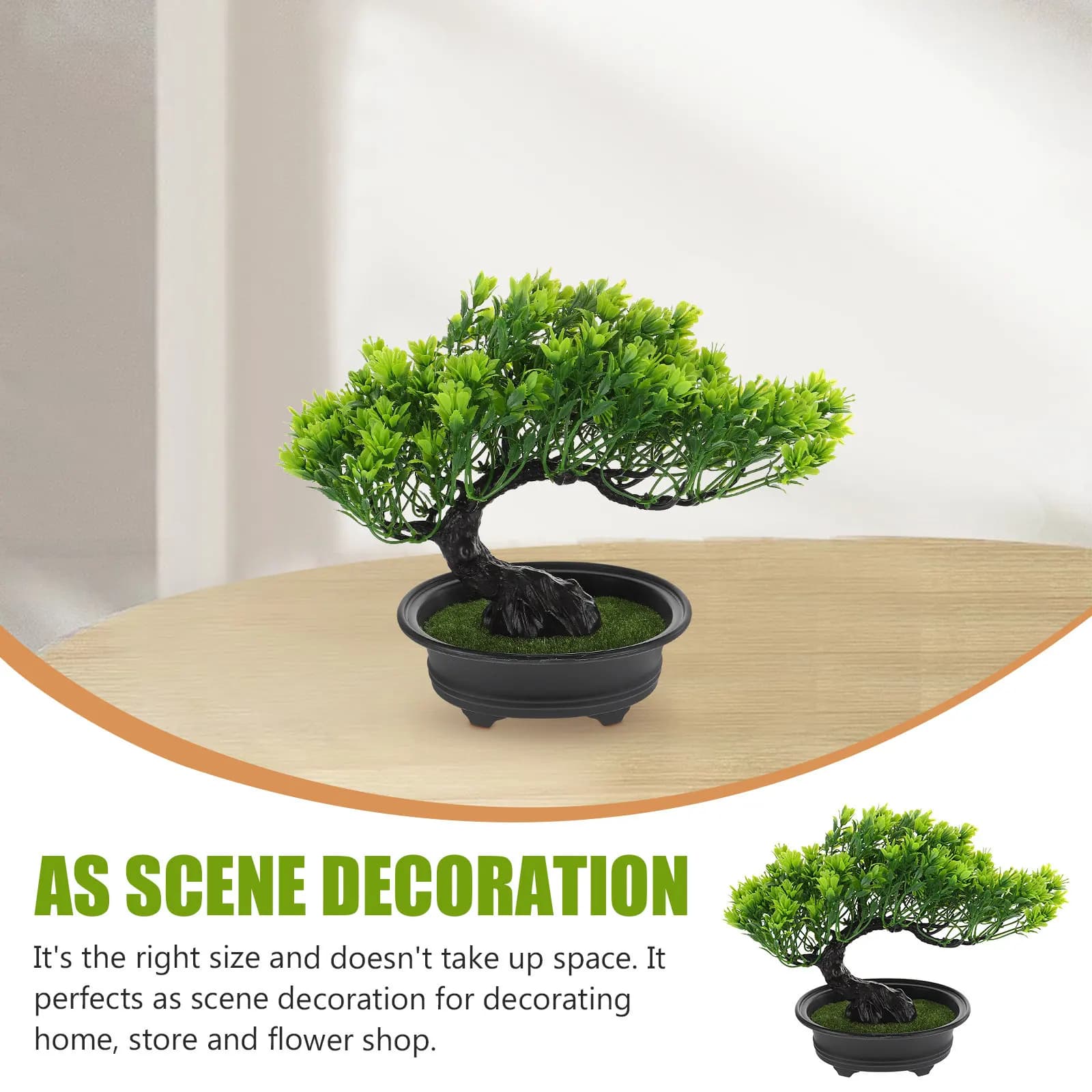 Artificial Pine Bonsai, Realistic Simulate Plant in Plastic, Decorative Ornament for Interior and Exterior, Home Decoration, Simulated Tree