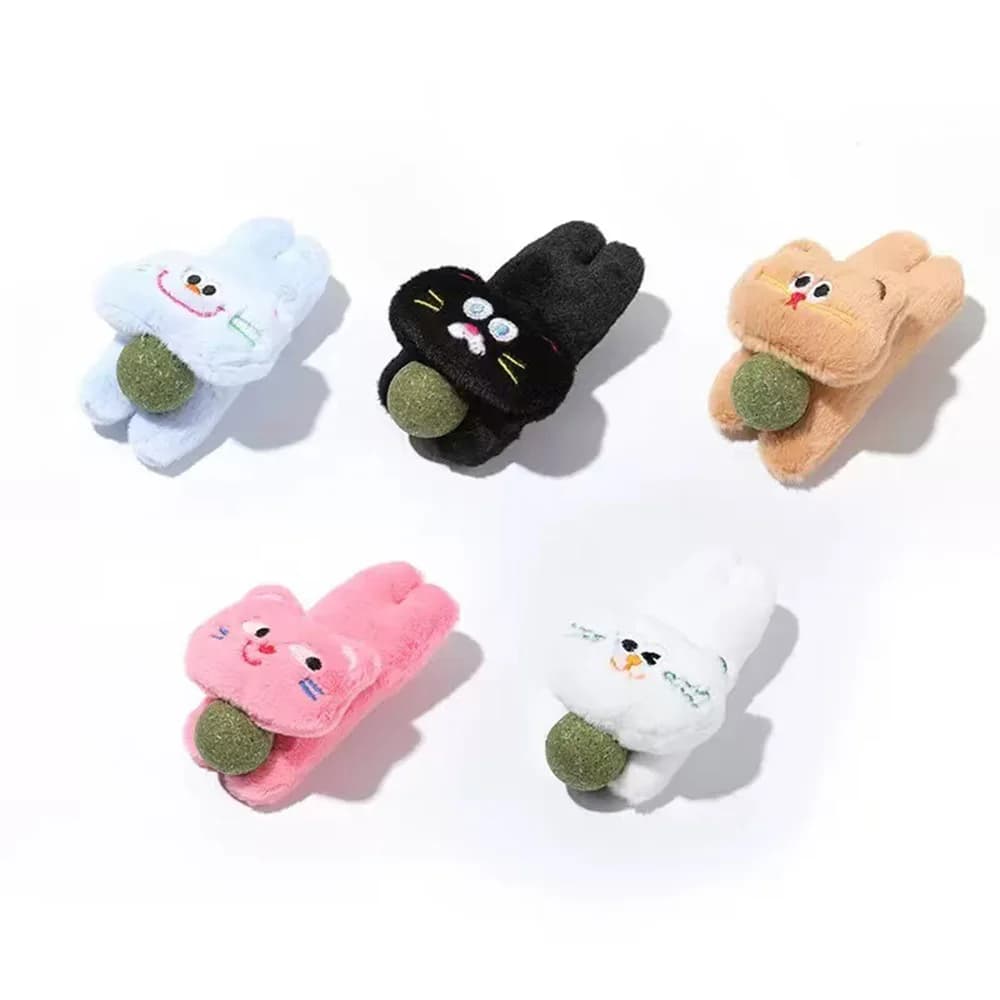 Catnip Ball Plush Cat Toy - Teething & Teeth Cleaning Chew Resistant Doll, Interactive Kitten Pet Plaything