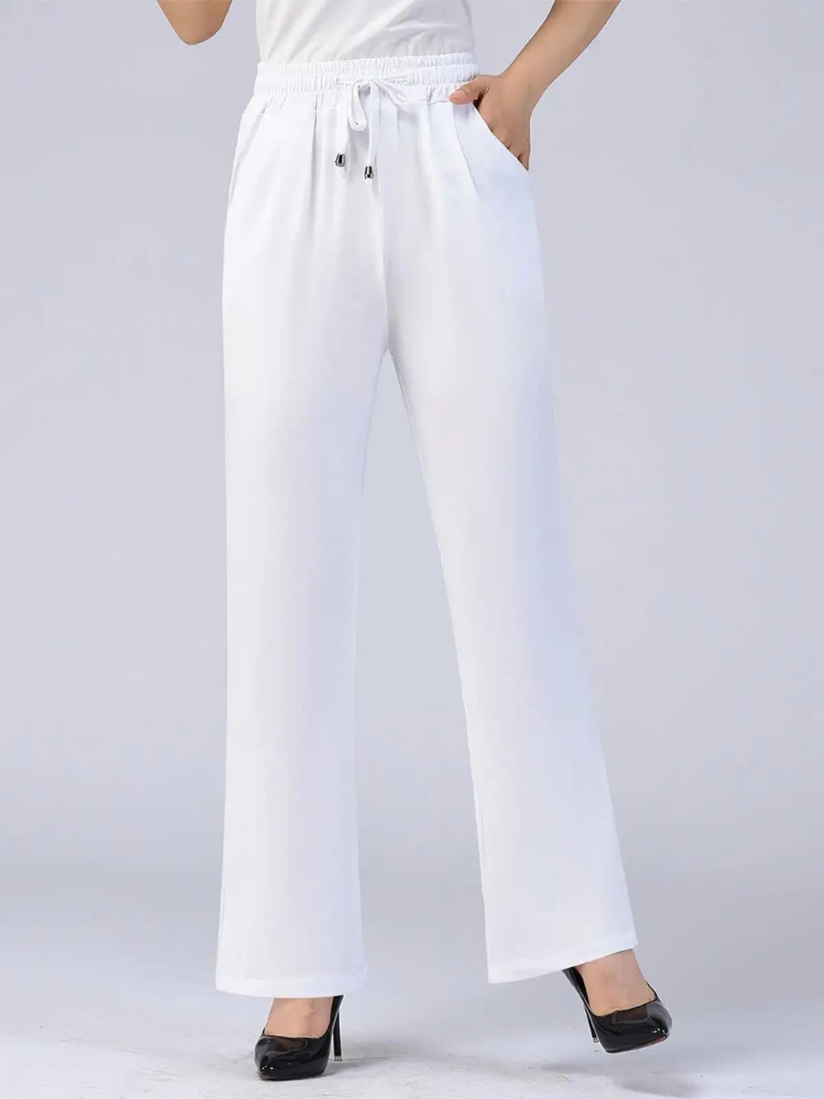 Summer Thin Micro Flared Quick Dry Pants Women's Loose Elastic Casual High Waist Mom Jeans Straight Leg Pants Quick Dry