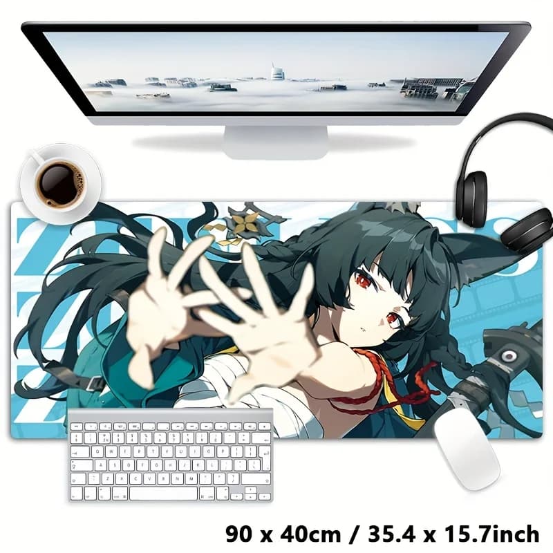 Anime Miyabi Mouse Pad Large Zenless Zone Zero Gaming Office Mousepad Laptop Accessories Mouse Mat Mousepad 900x400 Playmat