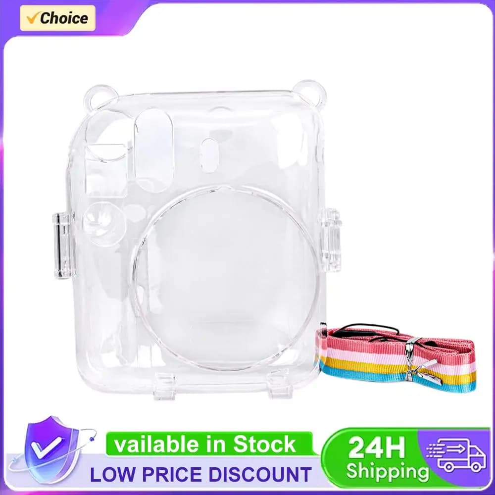 Mini custodia trasparente con tracolla per Fujifilm Instax Mini 12