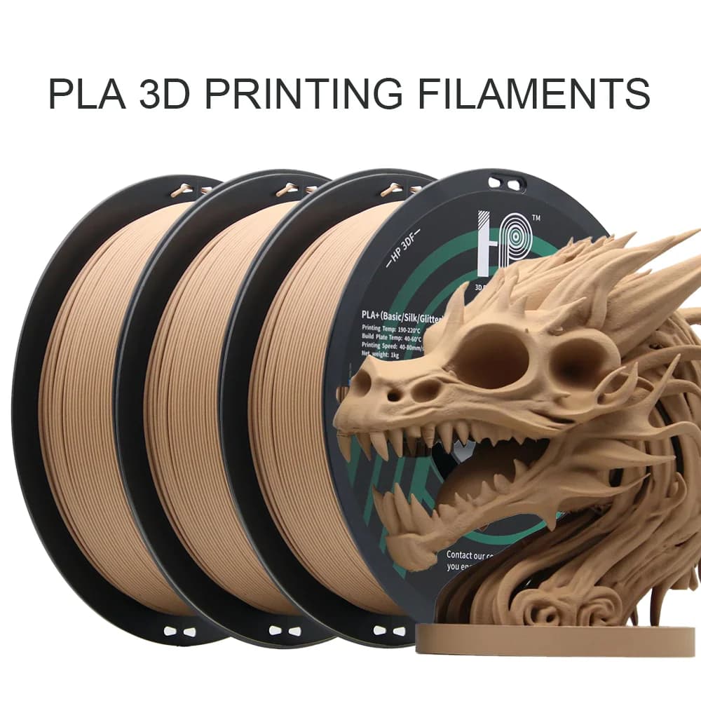 HP3DF 3D Printer Filament in Wood model, PLA Filament, 1.75mm, Accuracy +/- 0.02mm, 3KG (3 rolls) , Fit Most FDM Printers