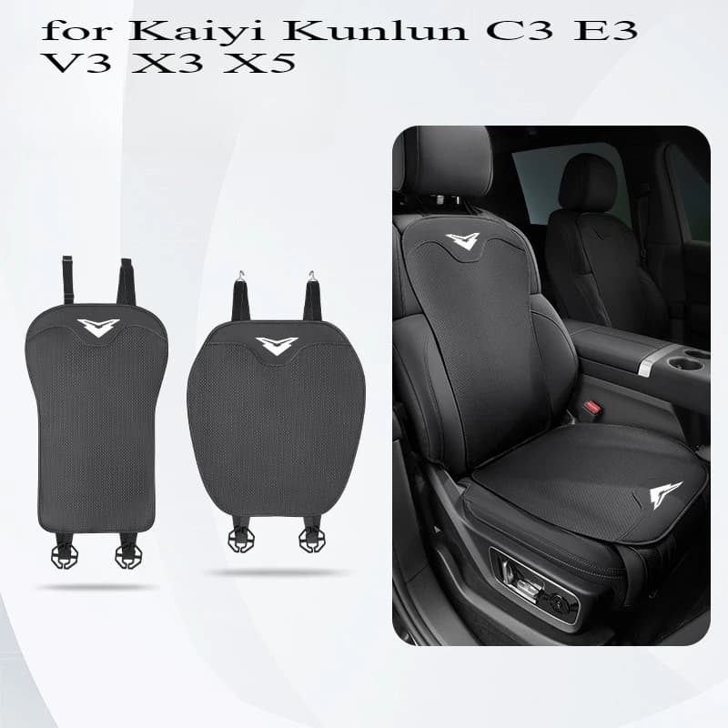 Breathable Leather Style Covers for Kaiyi Kunlun C3 E3 V3 X3 X5, complete set of car seat guards