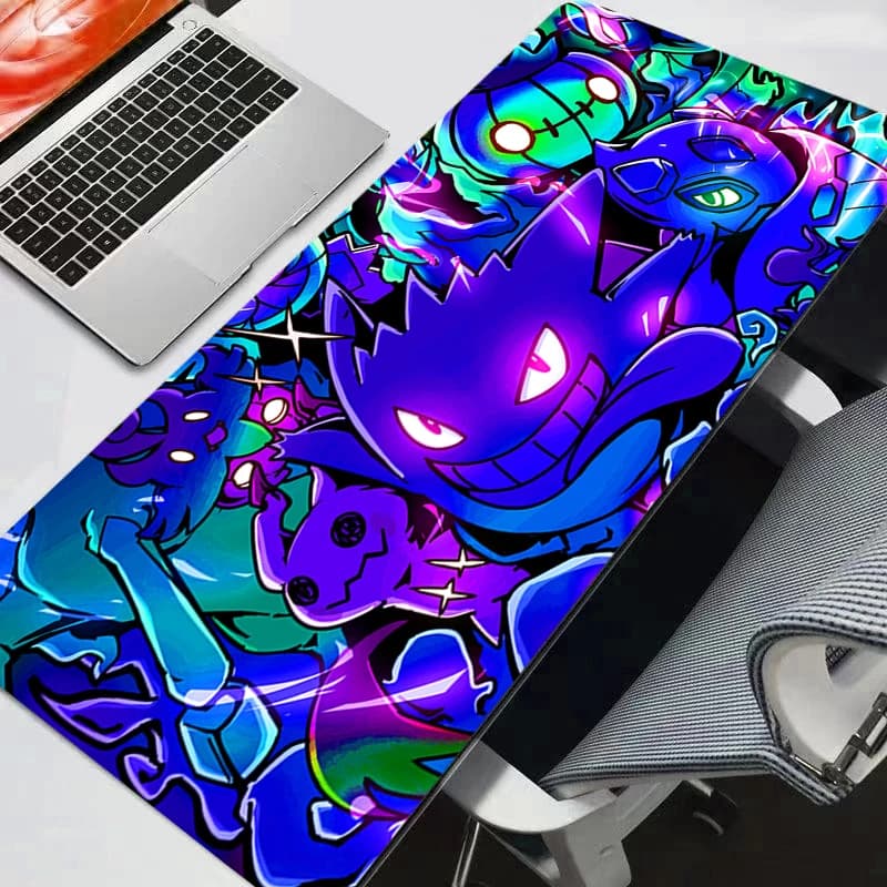 Tappetino per mouse Pokemon Pikachu Gengar, grande, XXL, per tastiera, tappetino da scrivania, tappeto in gomma, tappetino per mouse da gioco, popolare.