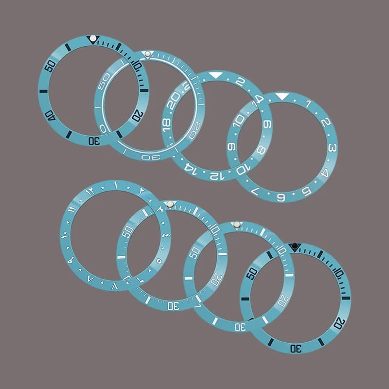 38mm x 30.7mm Inserto per lunetta per orologio in ceramica curva adatto per SKX007 SKX009 SUB GMT Cassa per orologio NH36 NH35 Tiffany Blue Watch Ring Parts