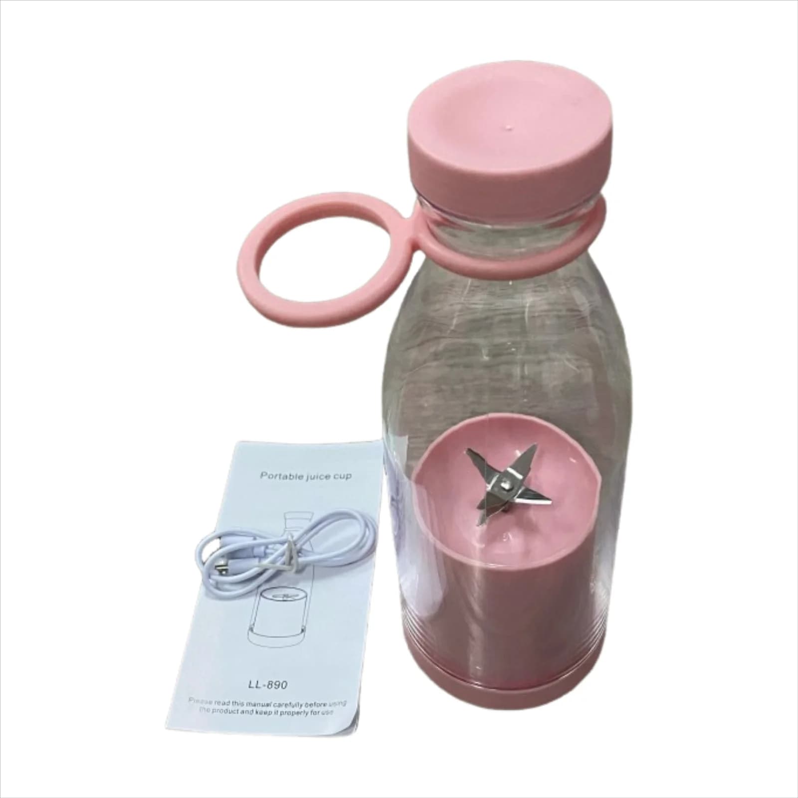 Mini Frullatore Portatile per Succhi di Frutta Fresca, Mixer per Smoothie con 6 Lame, Ricaricabile USB, Multifunzione