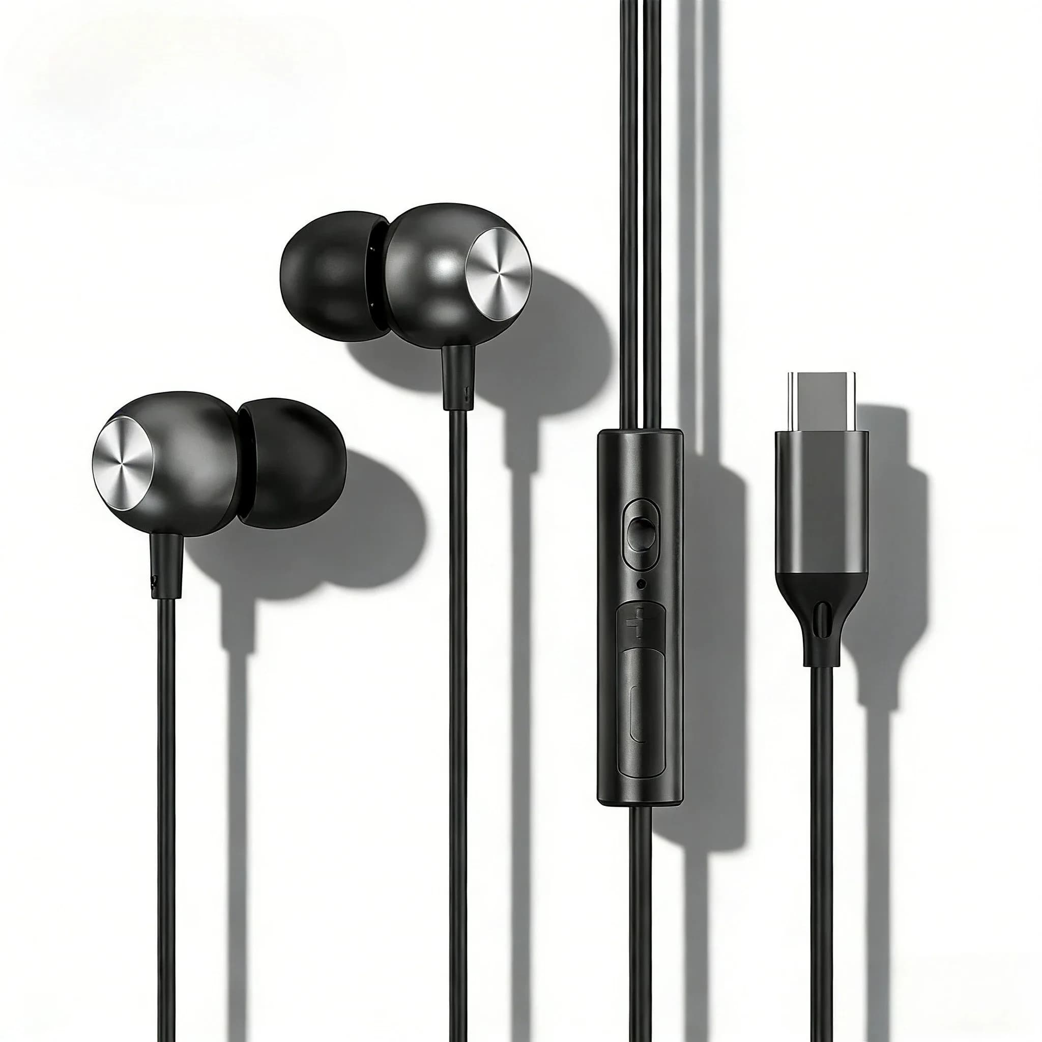 Light Wired In-ear Earphones For 3.5mm USB Type C HIFI Stereo Sport Music In-ear Noise Canceling Music Headphones with Mic