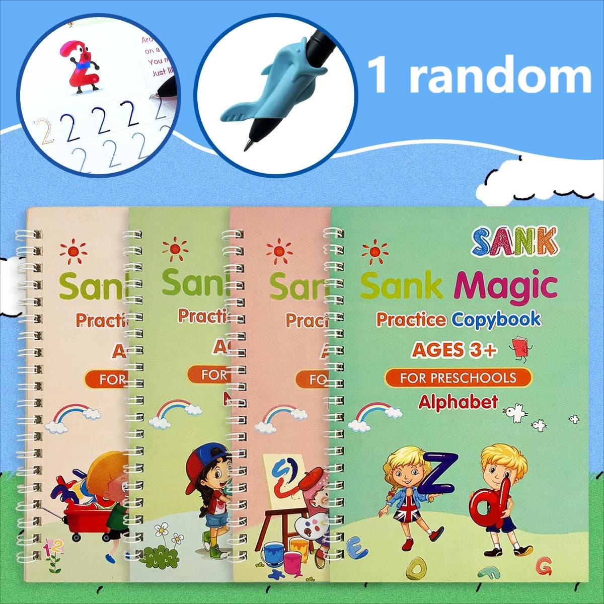 Libri magici inglesi che imparano la scritte nel libro di esercizi di tracciamento per bambini Quaderni riutilizzabili per bambini Scrittura Montessori spagnola