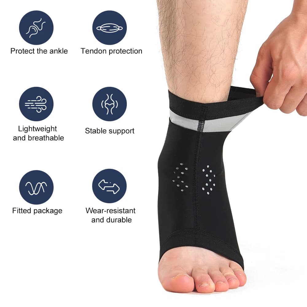 1 pezzo di supporto per tutore per caviglia per uomo e donna, manica di compressione in neoprene traspirante per sport, artrite, fascite plantare, distorsioni