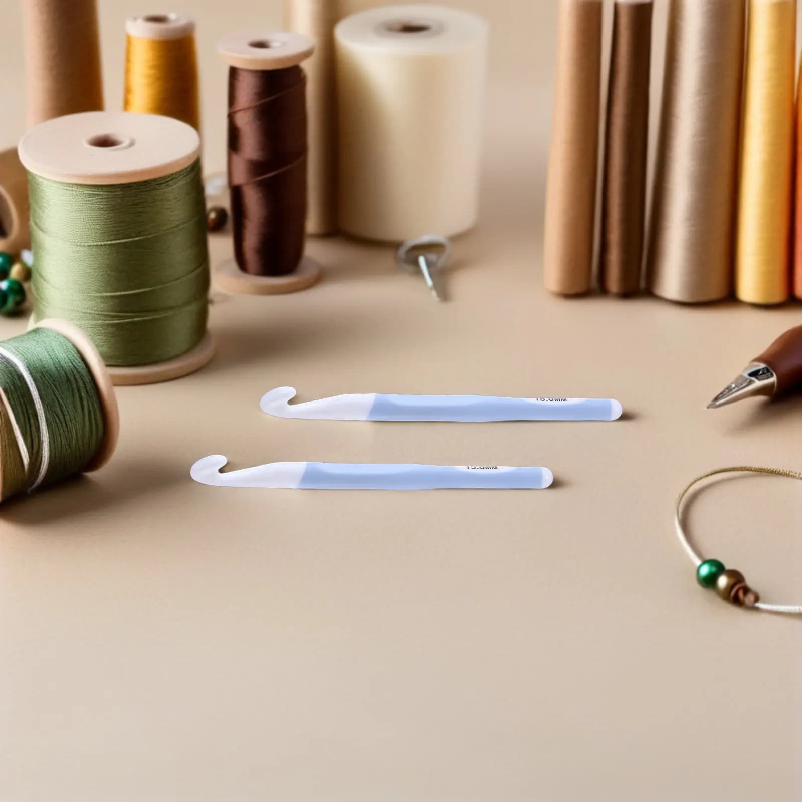 Set di 5 Grandi Uncinetti Ergonomici con Impugnatura Morbida in TPR per Filati Spessi, Coperte, Scialli, Tappeti, Aghi per Lavoro a Maglia
