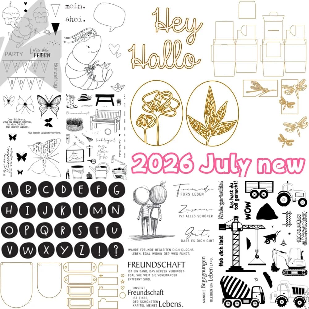 2026 July new Biancas Etiketten metal cut dies and clear stamps scrapbooking to make paper engraving frames card craft set