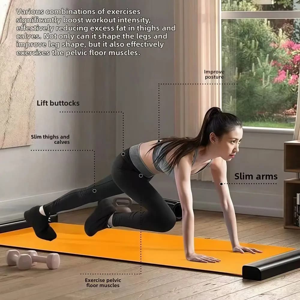 New set complete fitness mat for ski exercise aerobic slim legs training mat for legs multifunctional yoga ski mat fitness smooth at home