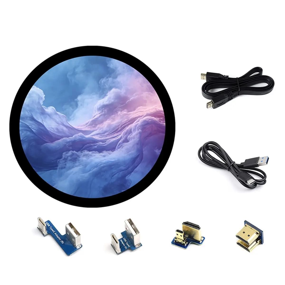 【TODAY-BUY】~@ For Raspberry Pi 5 7-Inch Display HDMI-Compatible Capacitive 10-Point Touchscreen Round 1080x1080 Fully Laminated