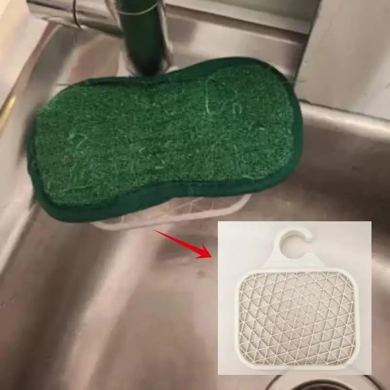 Organizzatore per Lavello da Cucina, Porta Spugna, Porta Sapone, Adatto per Rubinetti con Diametro di 22mm, Accessori per Bagno