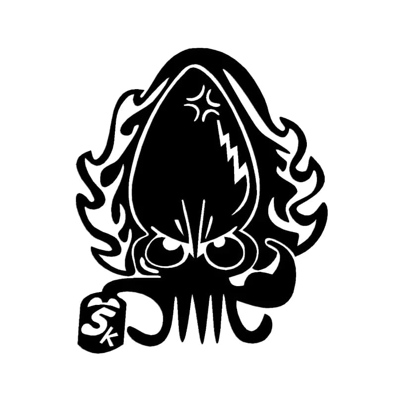 Wall decals for auto octopus squid reflective stickers for car windows waterproof fishing box decorative decals PVC waterproof sun protection 15cm