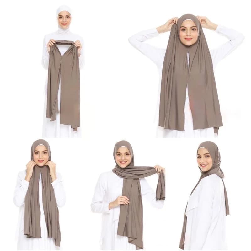 Scialli Hijab in jersey istantaneo alla moda con foulard in modale di cotone premium a cerchio Sciarpe da donna musulmane senza puntale con buone cuciture