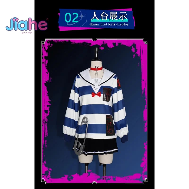Amemiya Darumi The Hundred Line -Last academy defense Costume cosplay Halloween woman set uniform dress casual