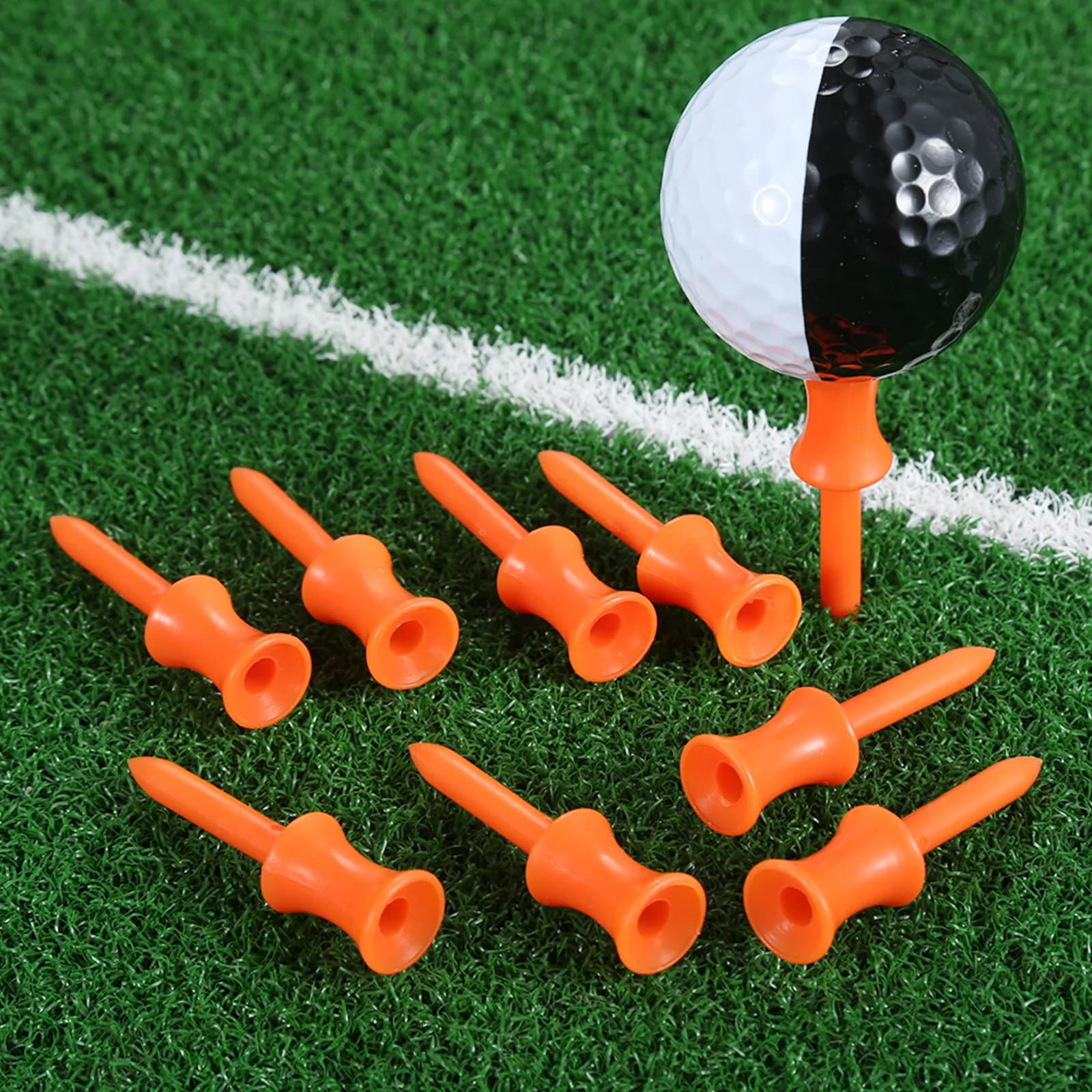 100 Pcs 48mm Golf Tees Unbreakable Step Down Plastic Castle Tees controllo dell'altezza 48mm accessori per mazze da Golf aiuti per l'allenamento del Golf