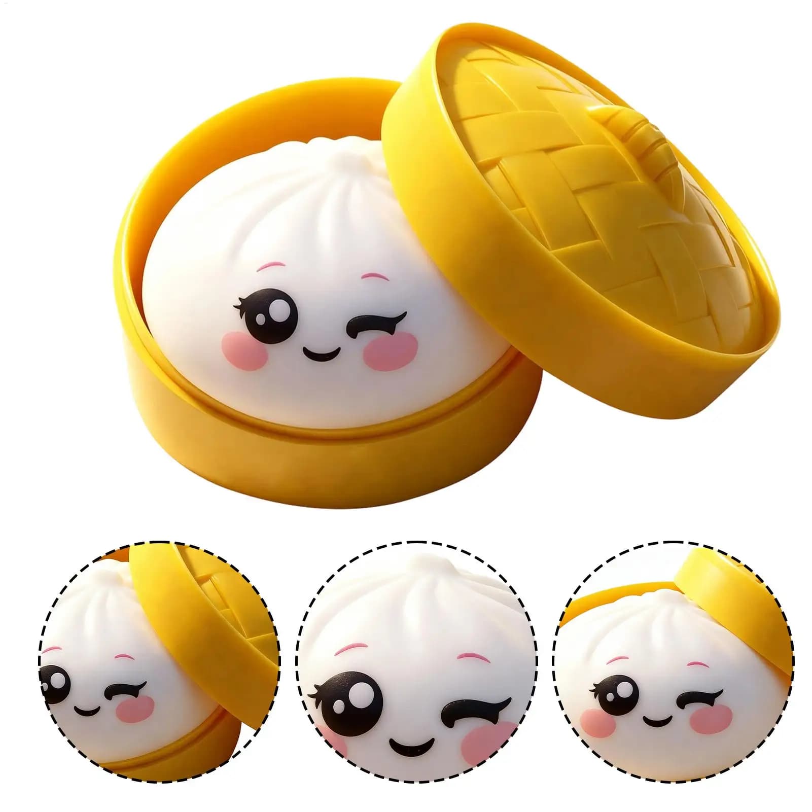 Giocattolo Antistress Colorato a Forma di Panino al Vapore Ultra-Morbido, Ornamento da Scrivania Divertente per Bambini, Adolescenti e Adulti