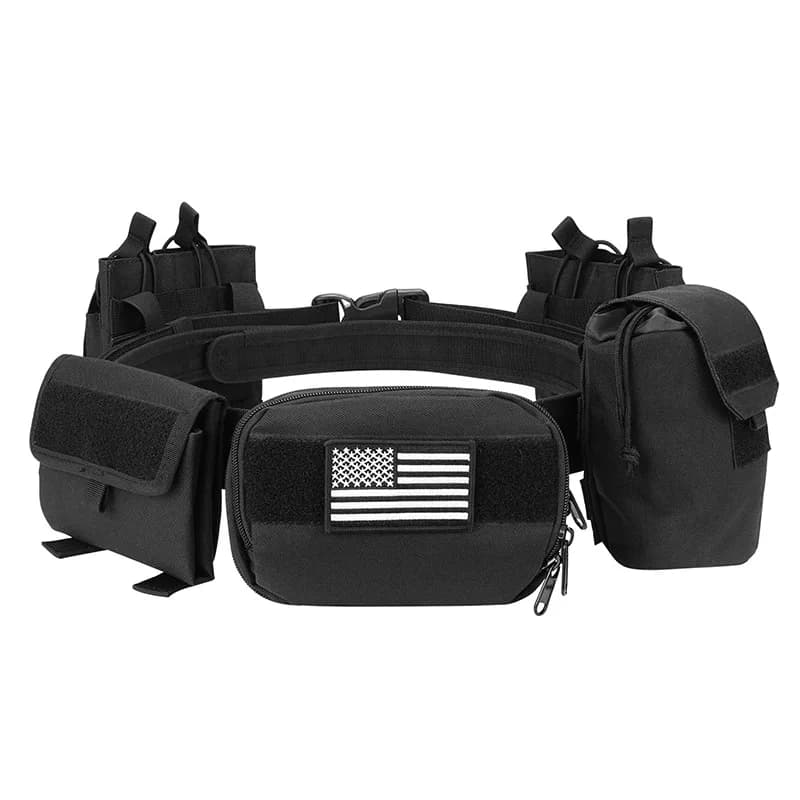Kit Cintura Tattica Modulare con Tasche Multiuso per Caccia e Campeggio all'Aperto, Cintura Utilitaria Regolabile Unisex 7 in 1