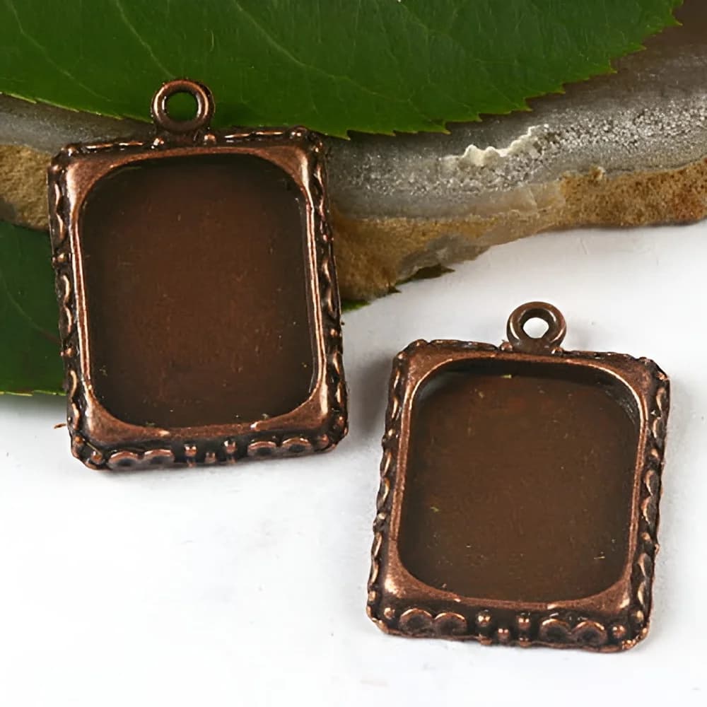 10 opaque copper frame pendants from 22*18 mm H2837 for jewelry creation