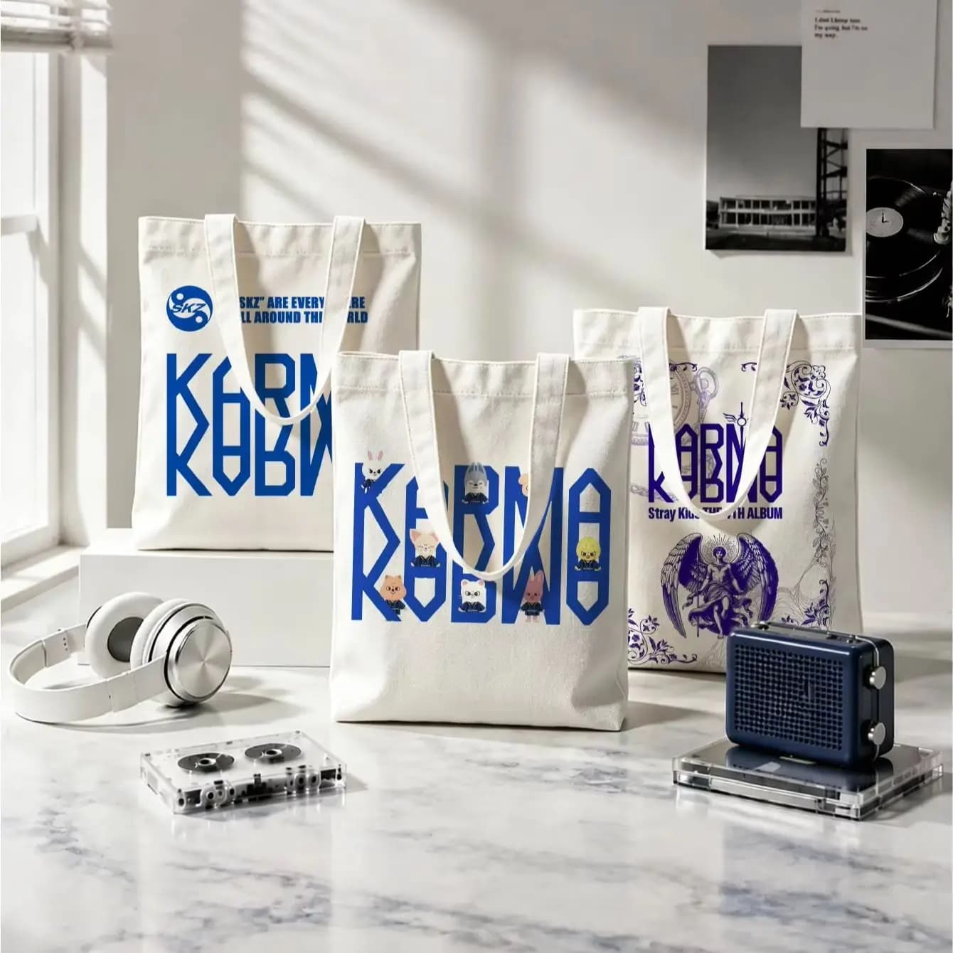 SKZ KARMA Tote Bag，KARMA Canvas Bag，SKZ New Album Merch Bag，Best Gift For STAY Fans，Durable Material，Fashion Letter Print