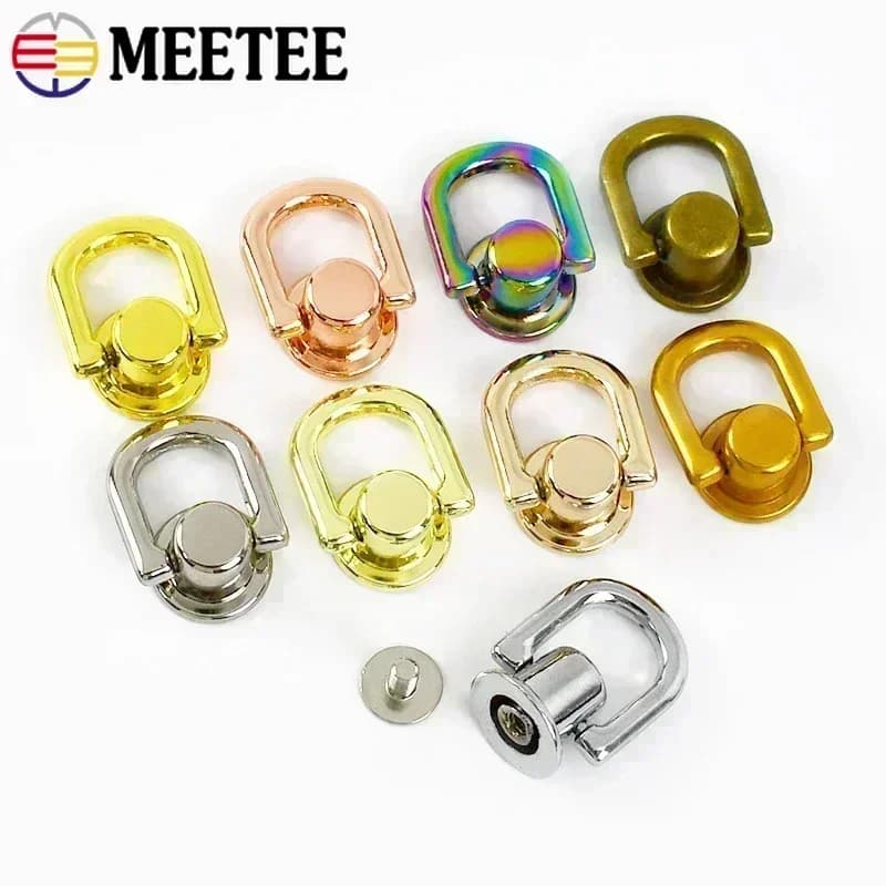 10-40 Pz 10mm Metallo D Anello Stud Rivetto Fibbia Borsa Catena Clip Laterale Vite Connettore Gancio Tessitura Cinghia Chiusura Accessori Artigianali FAI DA TE