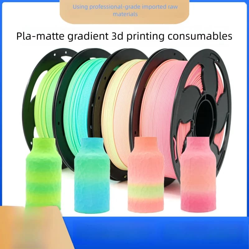 Matte Rainbow Dual Color Gradient PLA 3D Printer Filament, 1.75mm, 1KG Spool